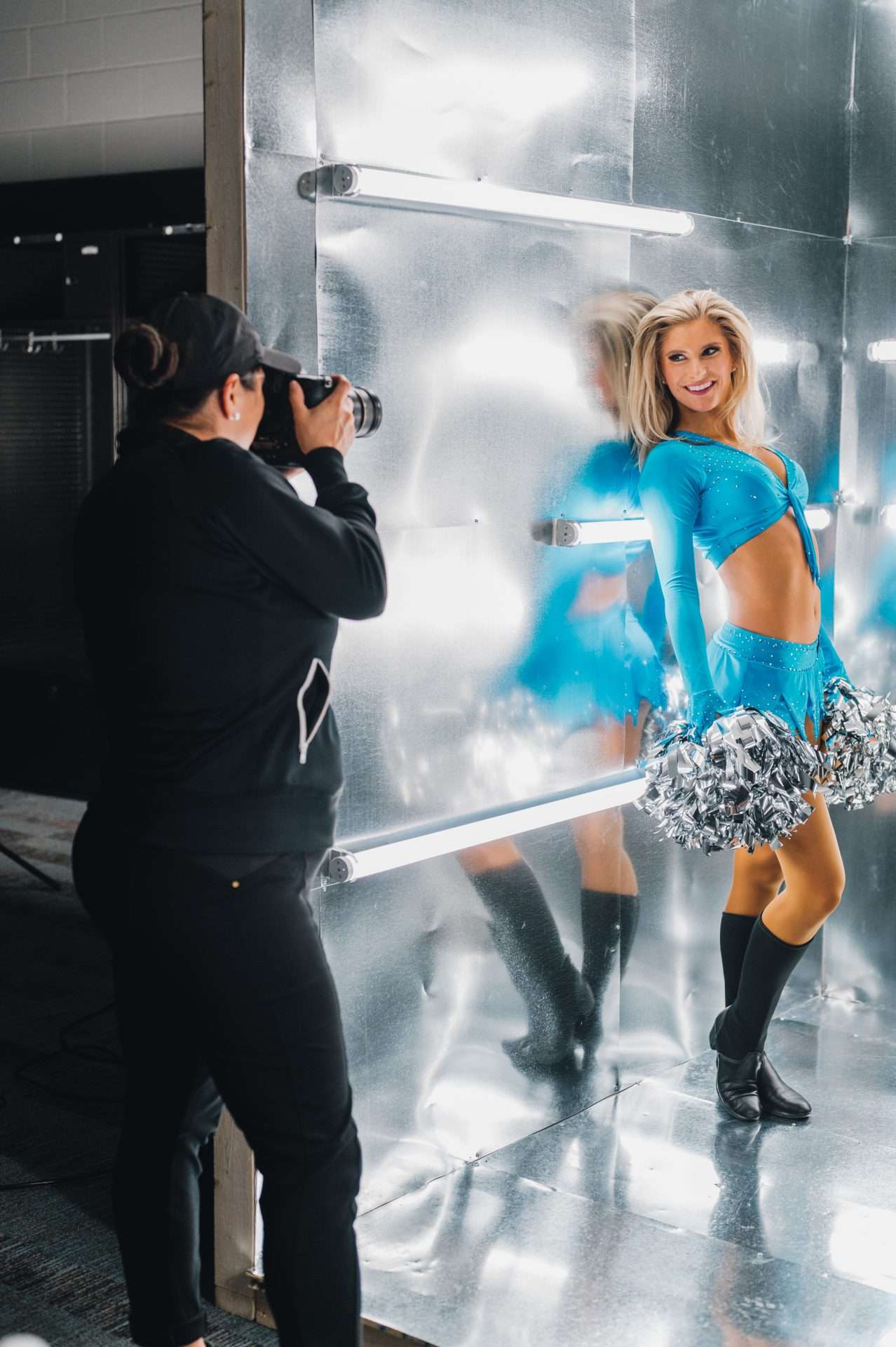 Carolina Panthers cheerleader commercial photography shoot - RedefineU Charlotte